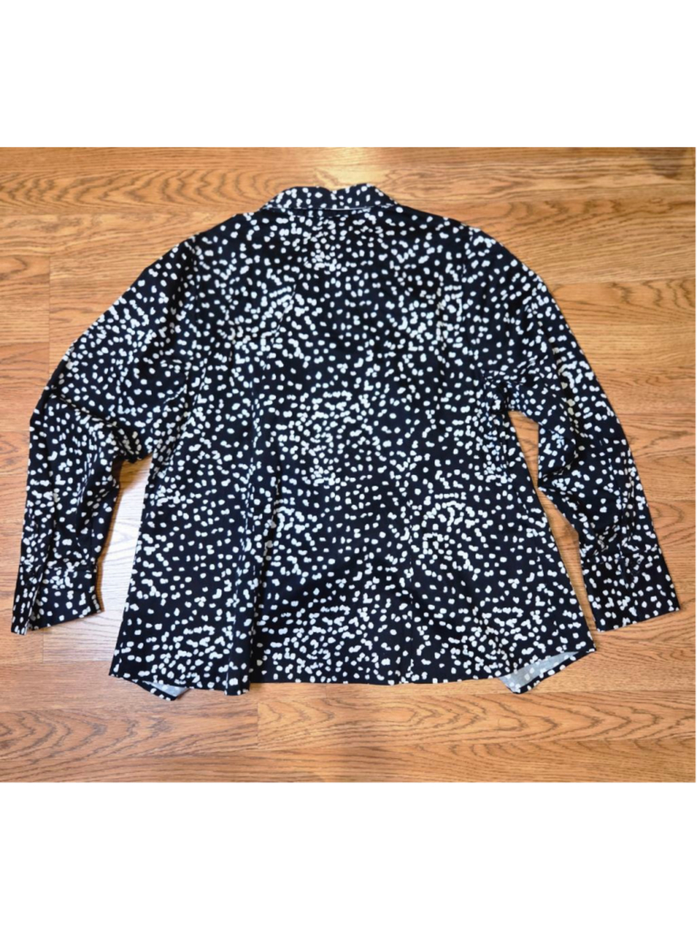 Lane Bryant Button Down Shirt Black White Polka Dot Size 20 - Picture 2 of 6